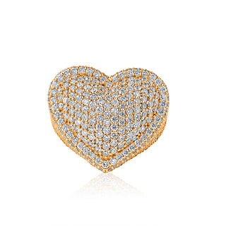 5CT Round Diamond Heart Ring