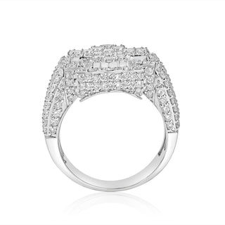 6CT Baguette Round Diamond Cross Ring