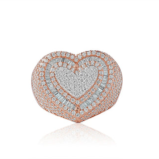 4.5CT Round Diamond Baguette Heart Shape Ring