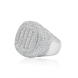 7CT Round Baguette Diamond Square Ring