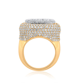 7CT Round Baguette Diamond Square Ring