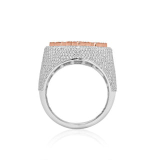 5.5CT Pave Diamond Baguette Cross Ring