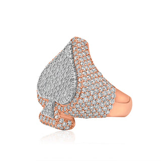 7CT Round Diamond Ace Of Spade Ring