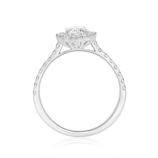 White Gold Women's  Lab Diamond Certified Oval Shape Engagement Ring