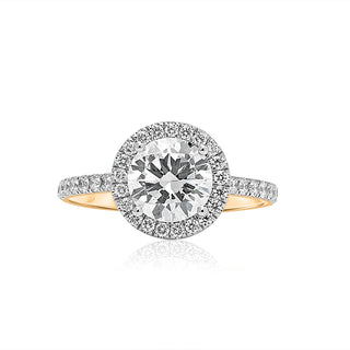 Yellow Gold Women's Lab Diamond Certified Round Shape Engagement Ring