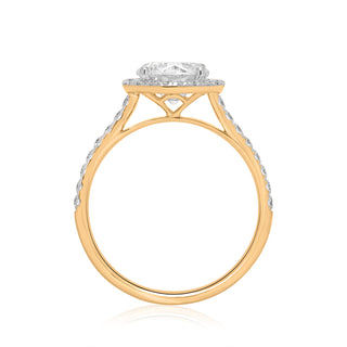 Yellow Gold Women's Lab Diamond Certified Round Shape Engagement Ring