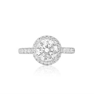 White Gold Women's Lab Diamond Certified Round Shape Engagement Ring