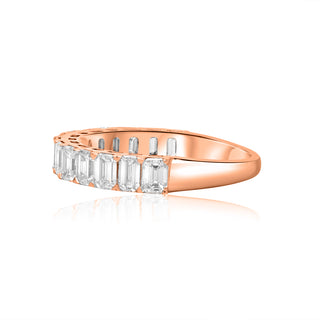 2.5CT Emerald Cut Lab Diamond Band