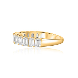 2.5CT Emerald Cut Lab Diamond Band