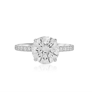 White Gold Women's Lab Diamond Certified Round Shape Engagement Ring