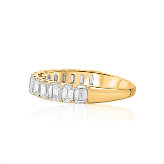 3CTs Women's Lab Diamond Emerald Cut Certified Band