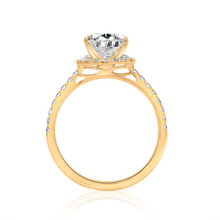 Yellow Gold Women's Lab Diamond Certified Pear Shape Engagement Ring