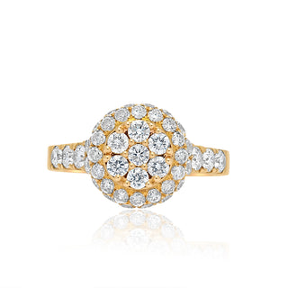 Yellow Gold Women's Cluster Diamond Engagement Ring