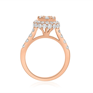 Yellow Gold Women's Cluster Diamond Engagement Ring