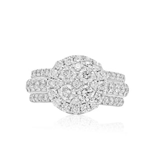 White Gold Women's Cluster Diamond Engagement Ring