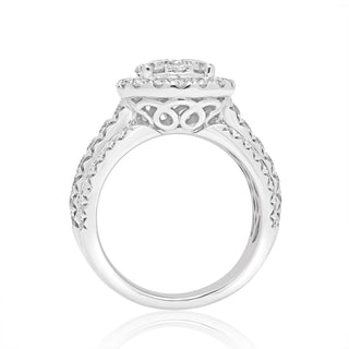 White Gold Women's Cluster Diamond Engagement Ring