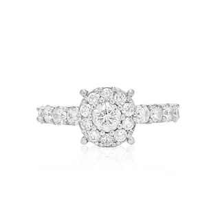 White Gold Women's Cluster Round Diamond Engagement Ring