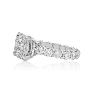 5CT Women's Eternity Cluster Round Diamond Engagement Ring