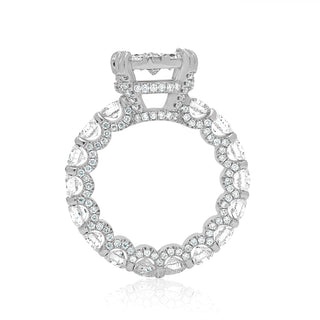 5CT Women's Eternity Cluster Round Diamond Engagement Ring