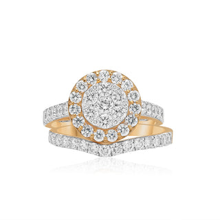 3.25CT Women's Round Cluster Diamond Engagement Ring