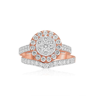 3.25CT Women's Round Cluster Diamond Engagement Ring