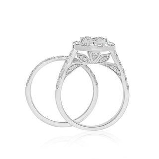 3.25CT Women's Round Cluster Diamond Engagement Ring