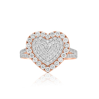 Rose Gold Women's Heart Shape Diamond Ring