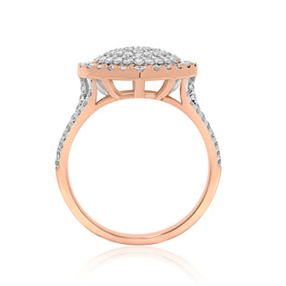 Rose Gold Women's Heart Shape Diamond Ring