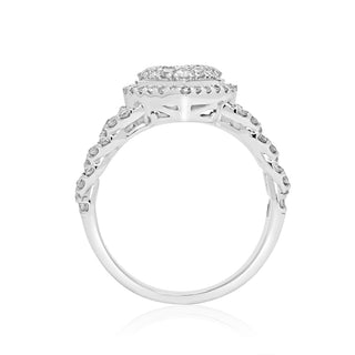 White Gold Women's Diamond Heart Shape Ring