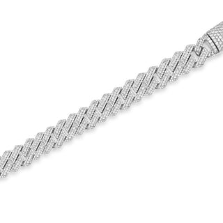 Women's White Gold Diamond Cuban Bracelet