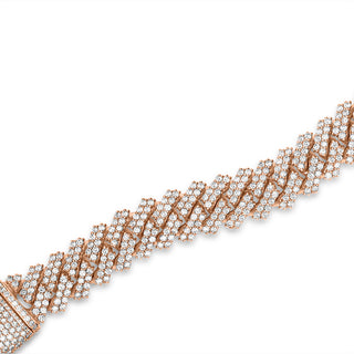 Women's Rose Gold Diamond Cuban Prong Bracelet