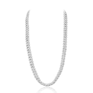 White Gold Diamond Baguette Cuban Chain