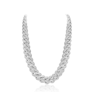 White Gold Diamond Cuban Pave Chain