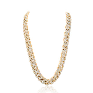 Yellow Gold Pave Diamond Cuban Chain