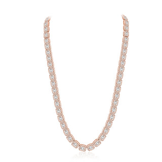 Rose Gold Baguette Square Diamond Chain