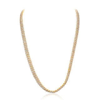 Yellow Gold Diamond Prong Cuban Chain