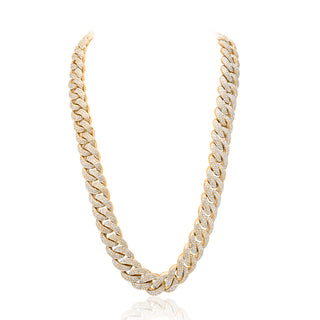 Yellow Gold Diamond Pave Cuban Chain