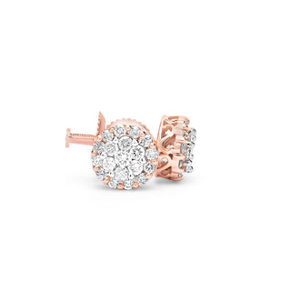 Rose Gold Cluster Diamond Earrings