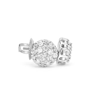 White Gold Cluster Diamond Earrings