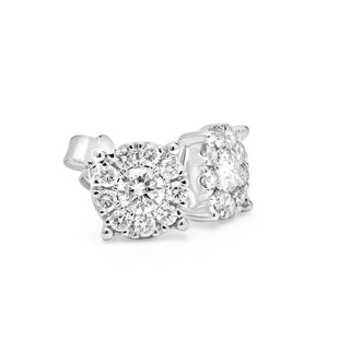 White Gold Round Brilliant Cut Diamond Earrings