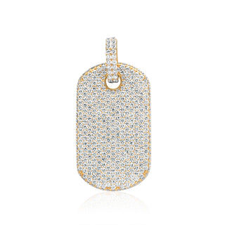 Yellow Gold 2 Inches Diamond Dog Tag