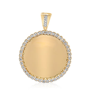 Yellow Gold 2.5 Inches Diamond Picture Pendant