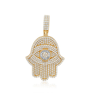 Yellow Gold Diamond Hamsa Pendant