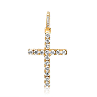 Yellow Gold Diamond Tennis Cross