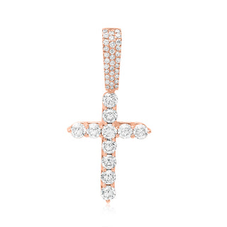 Rose Gold Diamond Tennis Cross