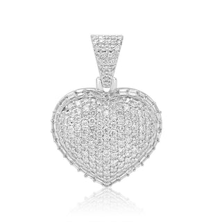 White Gold Mini Diamond Pave Heart Pendant