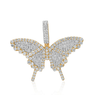 Yellow Gold Diamond Mini Butterfly Pendant