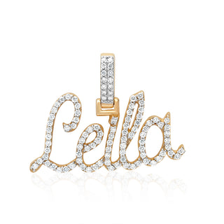 Yellow Gold Custom Name Diamond Pendant