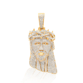 Yellow Gold 3.5 Inches Diamond Jesus Pendant