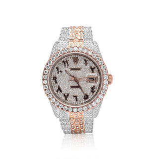 Rolex Datejust Two Tone Rose Gold Full Diamond Watch